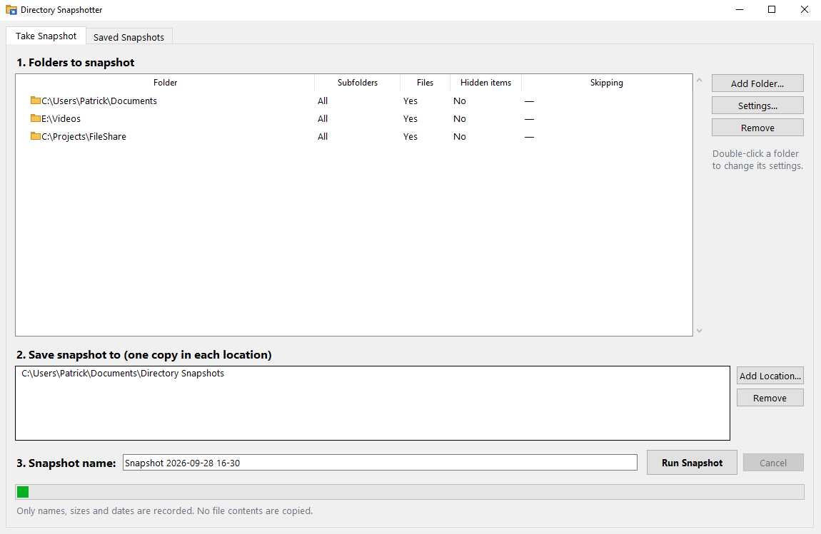 Directory Snapshotter Screenshot 1