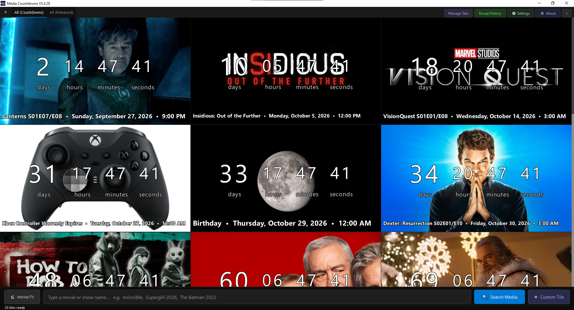 Media Countdowns Screenshot 1