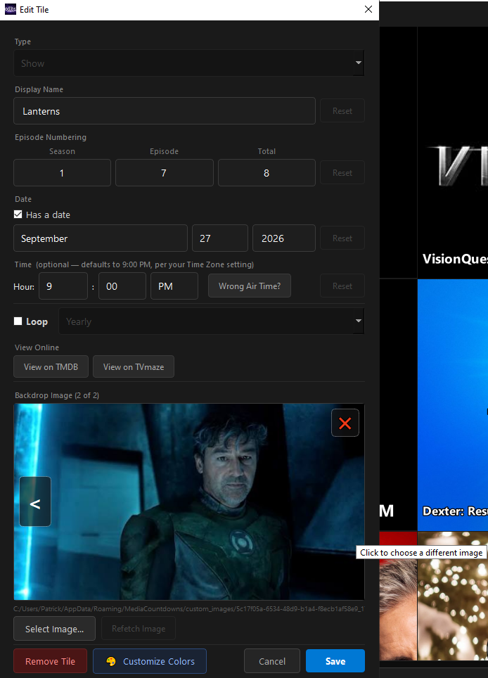 Media Countdowns Screenshot 2
