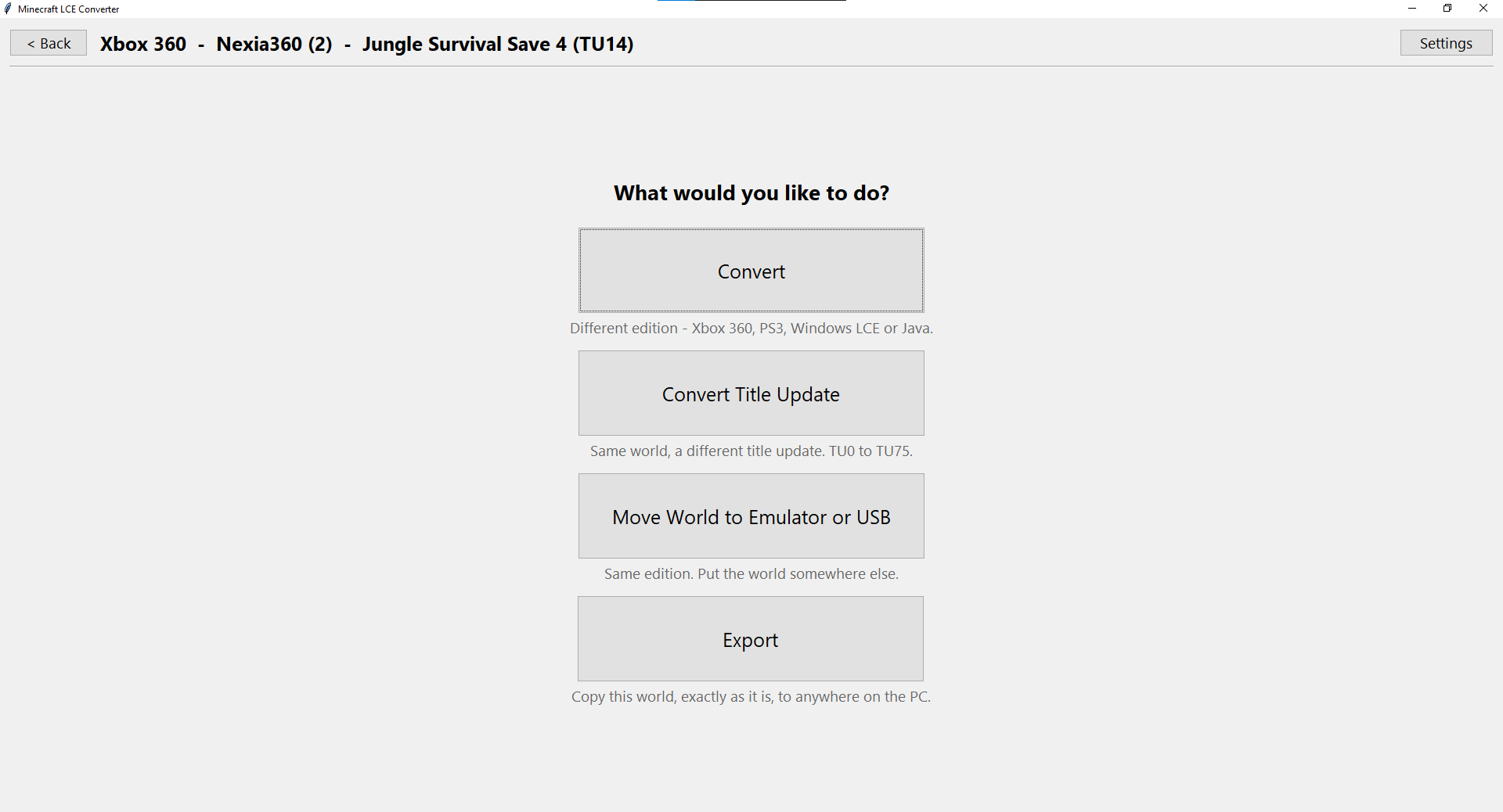 Minecraft LCE Converter Screenshot 3