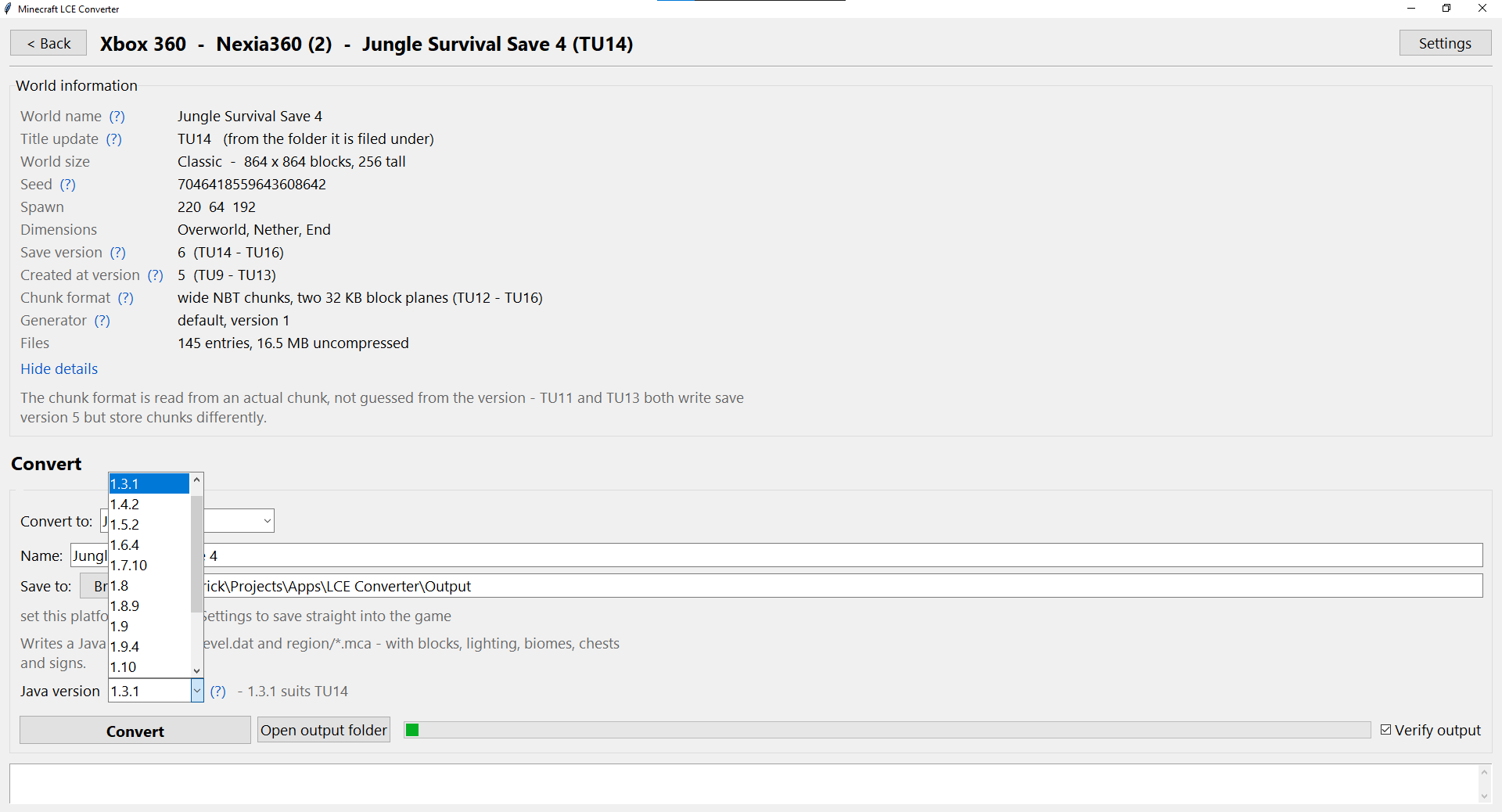 Minecraft LCE Converter Screenshot 5